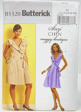 Butterick B5320 Easy Wrap Summer Tie Dress Suzi Chin Misses Plus Sz 16-24 UNCUT